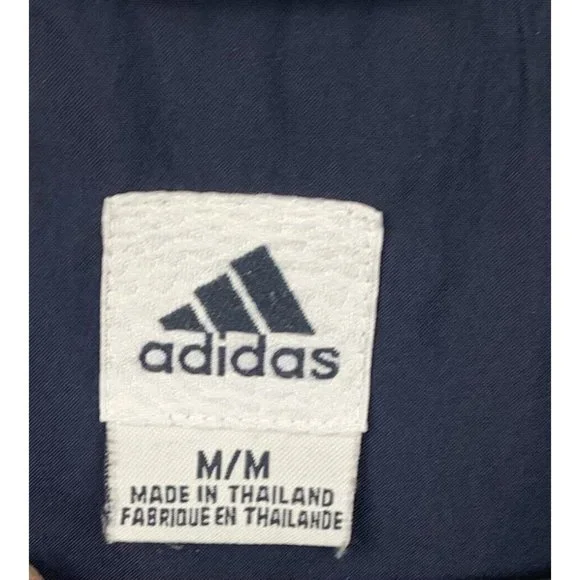 Adidas Windbreaker Jacket Men Medium M Golf Short Sleeve Blue Vintage Zip Button - Picture 3 of 9